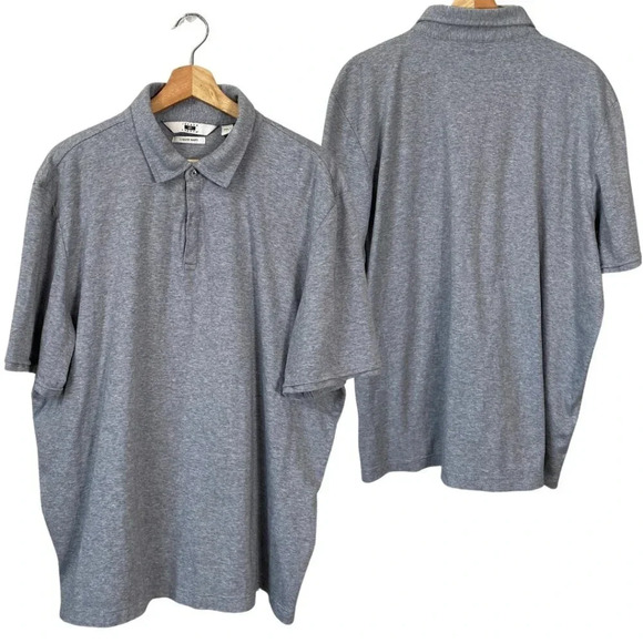 Joseph Abboud Men's 2XLT Short Sleeve Liquid Soft Polo Shirt Gray Casual Preppy - Picture 1 of 13